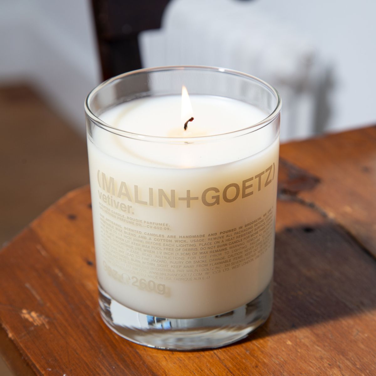 Vetiver scented candle by Malin Goetz Perfume Lounge